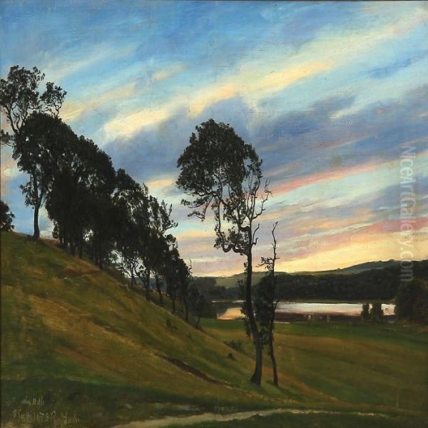 Sunset Over Non Mill At Hald Lake - view 1