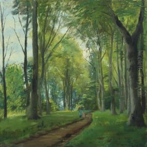 Forrest Scenery With Strolling Women Forrest Scenery With Strolling Women
