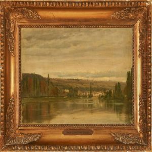 River Scene With Acity Near The Coast River Scene With Acity Near The Coast