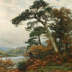 Tall Trees At A River Bank