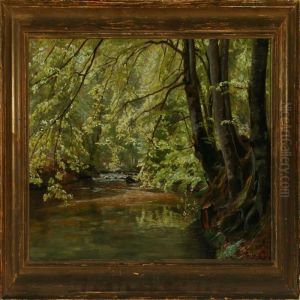 Stream Through A Spring Forest by Christian Zacho