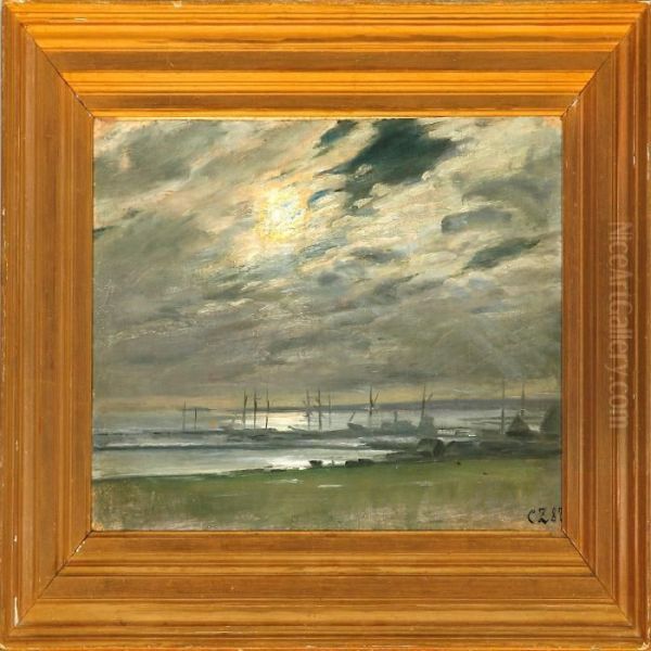 Harbour Scene Inmoonlight - view 1