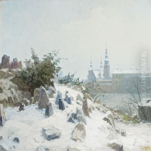View Of Rosenborgcastle From The Botanical Garden In Copenhagen On A Winter'sday - view 1