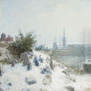View Of Rosenborgcastle From The Botanical Garden In Copenhagen On A Winter'sday by Christian Zacho