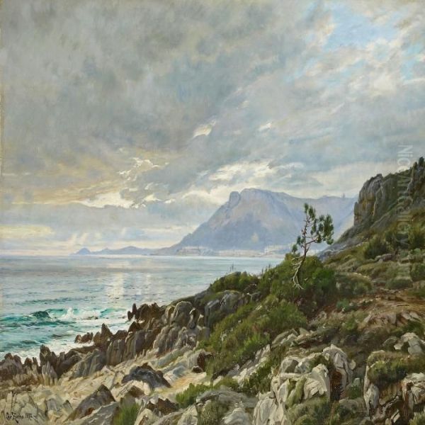 Along The Coast Ofitaly, In The Background Mountains - view 1
