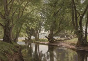 A River In A Pastoral Landscape by Christian Zacho