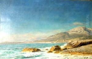 Blick Auf Menton Vom Meer Aus Gesehen. Unten Rechts Monogrammiert Und Datiert C Z 09 by Christian Zacho