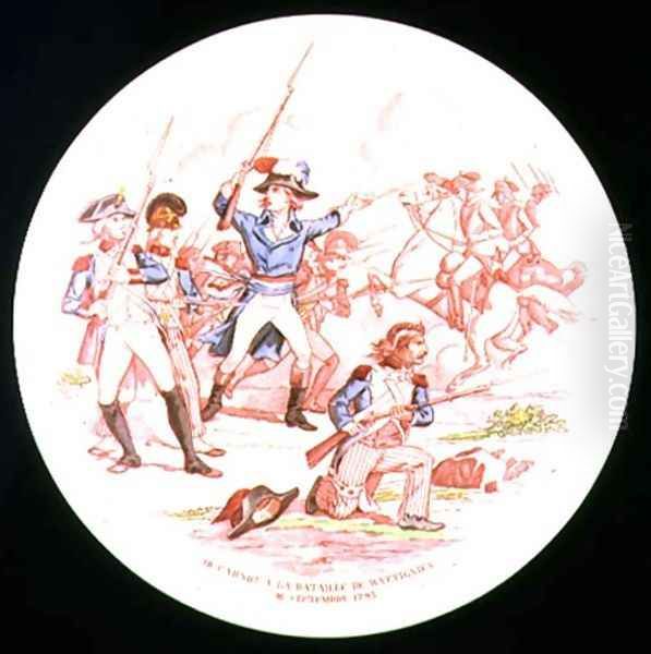 Plate depicting Lazare Nicolas Carnot 1753-1823 at the Battle of Wattignies, 16 September 1793, 1889 - view 1
