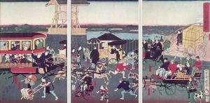 View of Nihonbashi in Tokyo, c.1870 by Kuniteru II Utagawa