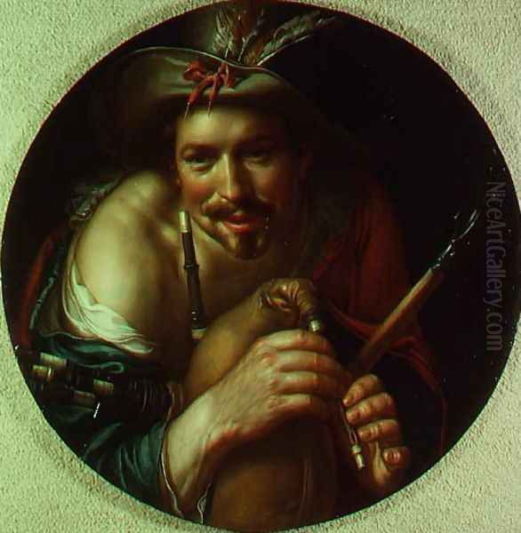 Peasant Playing Bagpipes - view 1