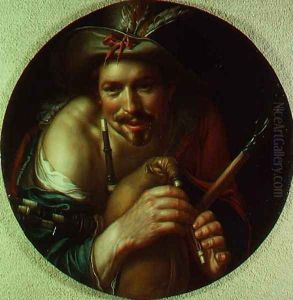 Peasant Playing Bagpipes by Joachim Anthonisz Uytewael