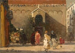 Scena Di Vita A Venezia by Erma Zago