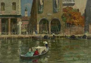 Herbstliches Venedig Mit Gondeln