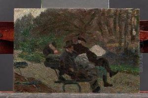 Lettura Del Giornale Ai Giardini Pubblici by Erma Zago