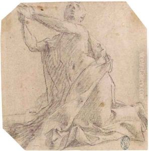 A kneeling man looking up