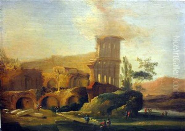 Figures In An Italianate Landscape - view 1