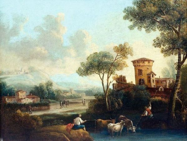 Flusslandschaft Mit Figuren - view 1