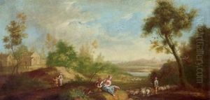 Cerchialandschaft Mit Hirten Und Herde; Paesaggio Con Pastori E Gregge Cerchialandschaft Mit Hirten Und Herde; Paesaggio Con Pastori E Gregge