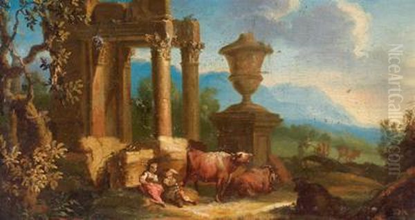 Paesaggio Con Rovine E Pastori - view 1