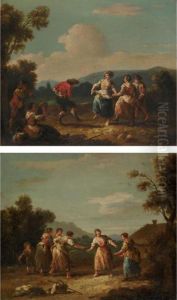 An Italianate Landscape With
Figures Playing Blindman's Bluff; An Italianate Landscape With Figures
Dancing by Giuseppe Zais