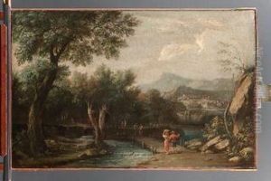 Paesaggio Lacustre Con Figure