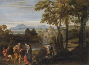 Landscape With Flight Into Egypt by Domenico Zampieri (Domenichino)