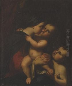 Vierge A L'enfant Avec Saint Jean-baptiste by Domenico Zampieri (Domenichino)