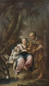 Rest On The Flight Into Egypt by Domenico Zampieri (Domenichino)