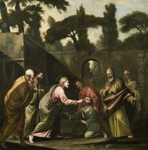 San Pietro Risana Lo Storpio; E Gesu Guarisce Il Cieco