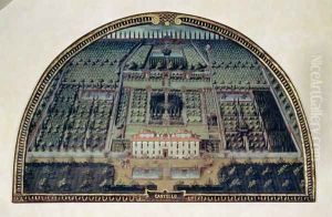 Villa di Castello from a series of lunettes depicting views of the Medici villas, 1599 by Giusto Utens