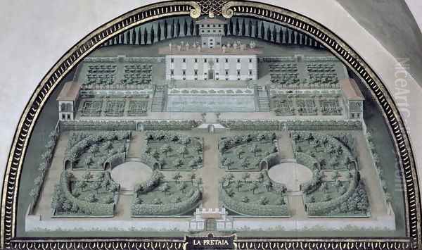 Villa della Pretaia from a series of lunettes depicting views of the Medici villas, 1599 - view 1