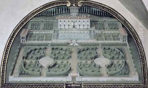 Villa della Pretaia from a series of lunettes depicting views of the Medici villas, 1599 by Giusto Utens