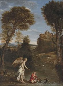 An Italianate Landscape With Tobias And The Angel