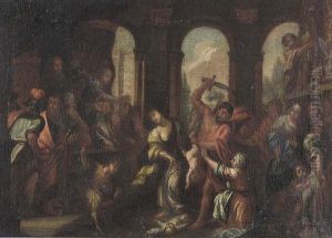 Das Urteil Des Salomo. by Domenico Zampieri (Domenichino)