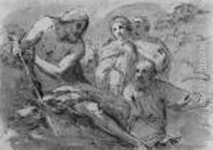 Johannes Der Taufer (verso: Landschaft Mit Wanderern). Johannes Der Taufer (verso: Landschaft Mit Wanderern).