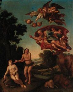 The Expulsion From The Garden Of Eden by Domenico Zampieri (Domenichino)