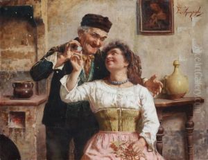 Der Alte Und Die Junge Frau by Eugenio Zampighi