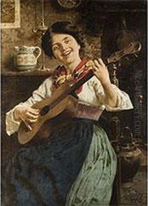 Junge Gitarrenspielerin