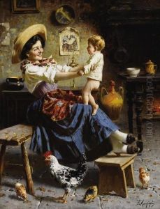 Playing With The Baby by Eugenio Zampighi