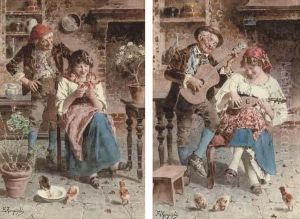 Harmony; And He Loves Me, He Loves Me Not by Eugenio Zampighi