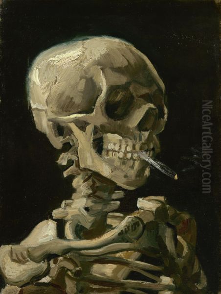 Skull With Burning Cigarette - view 1