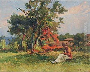 Pensierosa Nel Bosco by Giovanni Zangrando