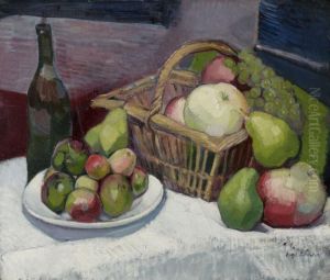 Nature Morte Aux Fruits Ou Nature Morte En Bord De Mer by Angel Zarraga Arguelles