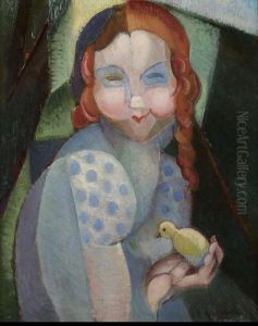 Fillette Au Poussin