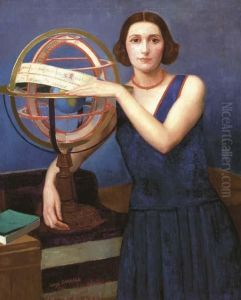 Retrato De Mujer Con Astrolabio by Angel Zarraga Arguelles