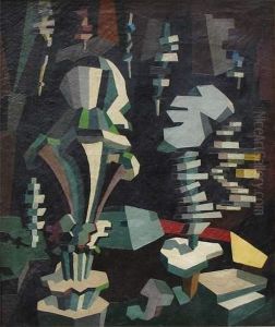 composition Cubiste by Angel Zarraga Arguelles