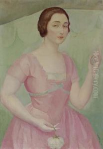 Portrait De Miss Davis by Angel Zarraga Arguelles