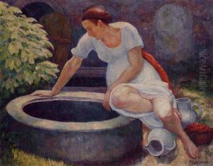 Mujer Junto Al Pozo by Angel Zarraga Arguelles