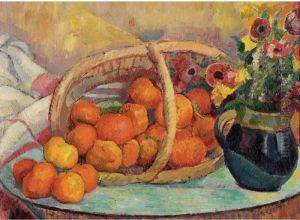 Nature Morte Avec Fruits Et Fleurs by Angel Zarraga Arguelles