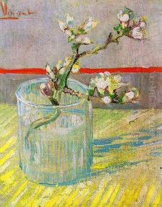 Blossoming Almond Branch in a Glass